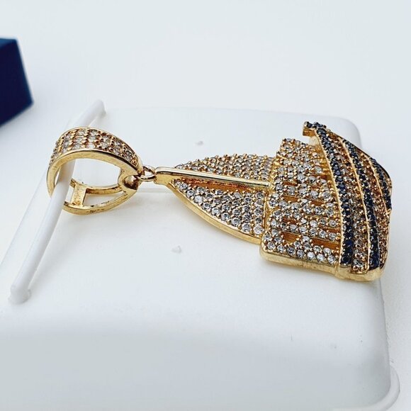 "14K Gold Plated Cubic Zircon Pendant, INUS1BR073 - Picture 5 of 11